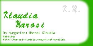 klaudia marosi business card